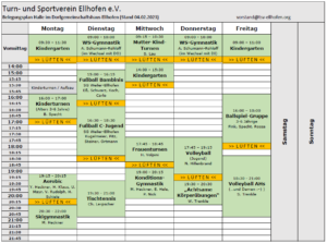 Belegungsplan Halle v. 04.02.2023