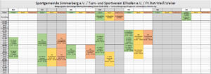 Belegungsplan Sportplatz v. 05.08.2023