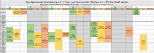 Belegungsplan Sportplatz, vom 18.06.2025